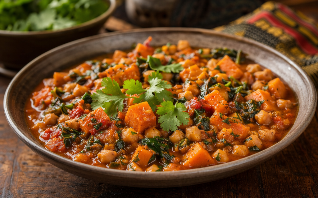 African-Inspired Chickpea Sweet Potato Stew
